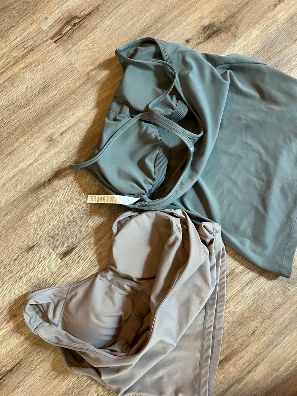 Scoop Neck Tank Tops in Taupe and Sage Green - Picture 7 of 9